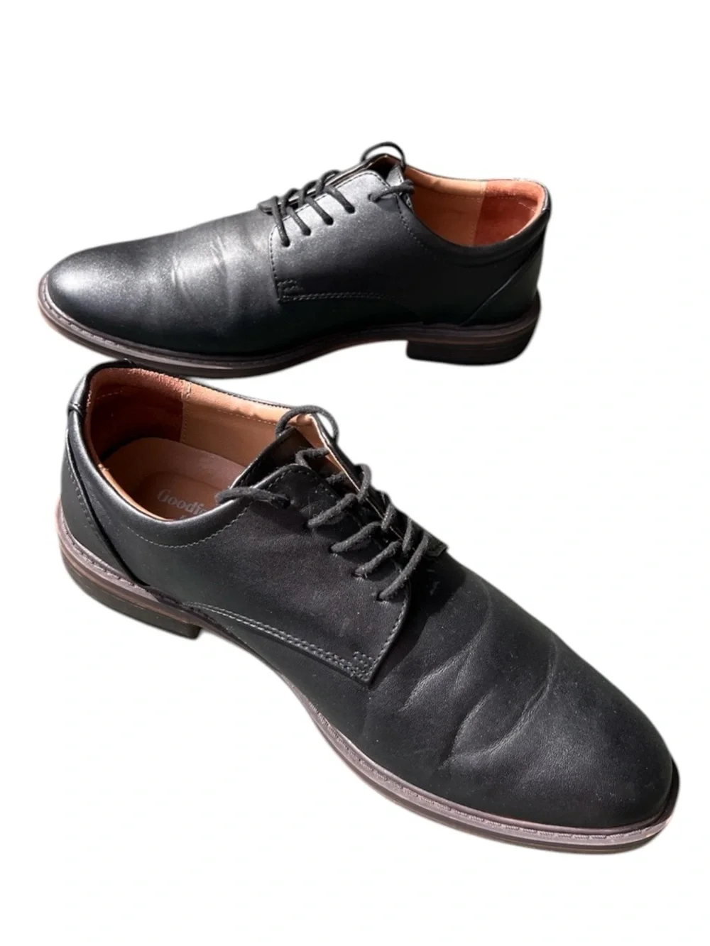 Goodfellow & Co Leo Oxford Vegan Leather Black Derby Dress Shoes Men 8